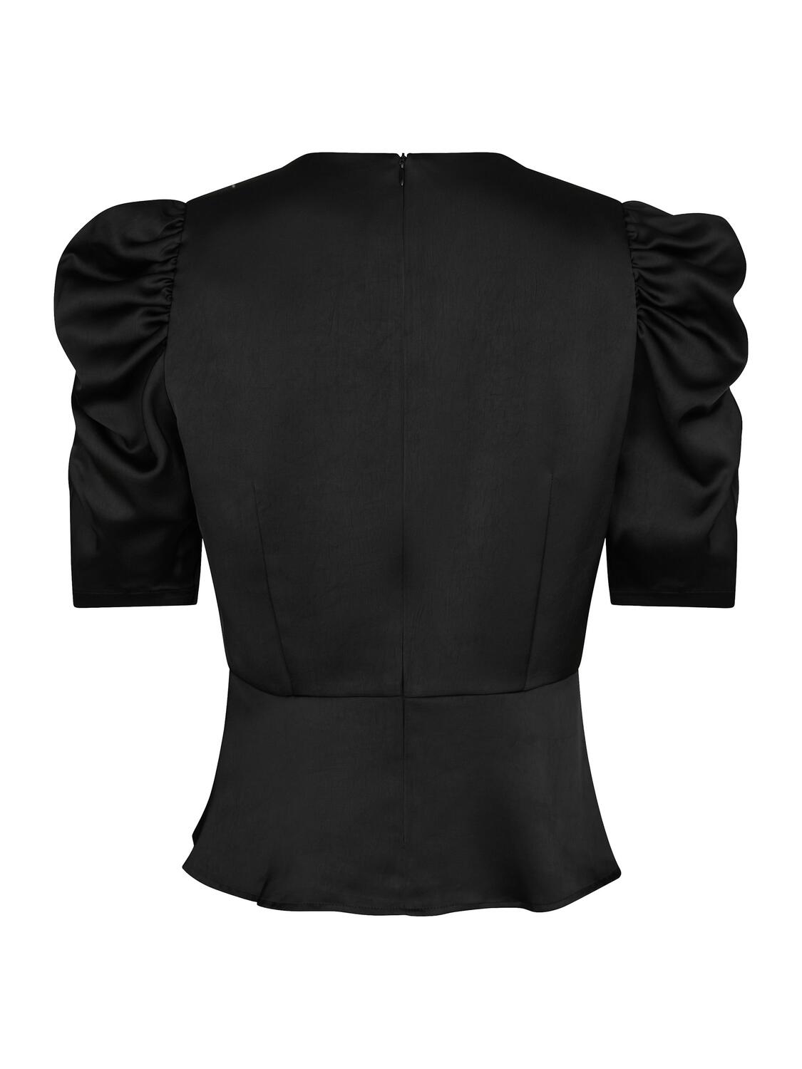 Benua Heavy Sateen bluse - sort